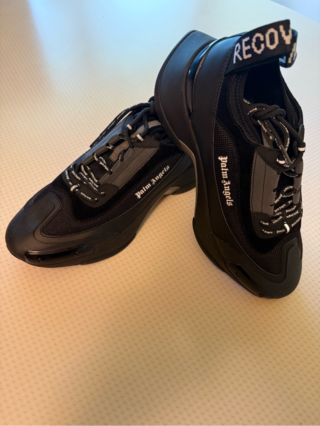 Palm Angels Men Black Athletic Shoes.